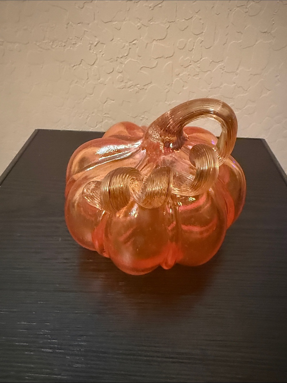 Blown Glass Pumpkin Accent - Orange Decorative